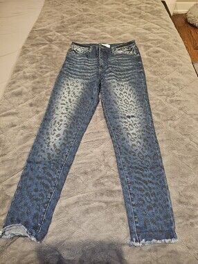EUC - KanCan - Leopard Pattern, Faded Jeans
